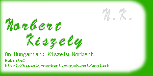 norbert kiszely business card